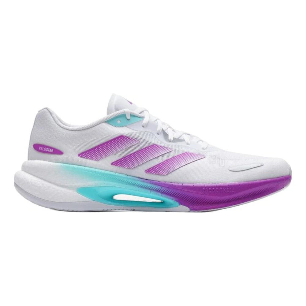Кроссовки Adidas VELOSTAR для бега бело-фиолетовые, Цвет: белый/фиолетовый/синий, Размер: 36 | Китай.рф
