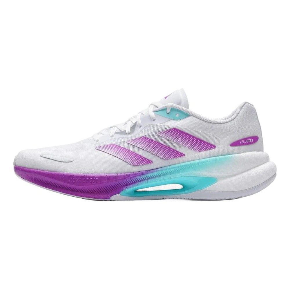 Кроссовки Adidas VELOSTAR для бега бело-фиолетовые, Цвет: белый/фиолетовый/синий, Размер: 36 | Китай.рф