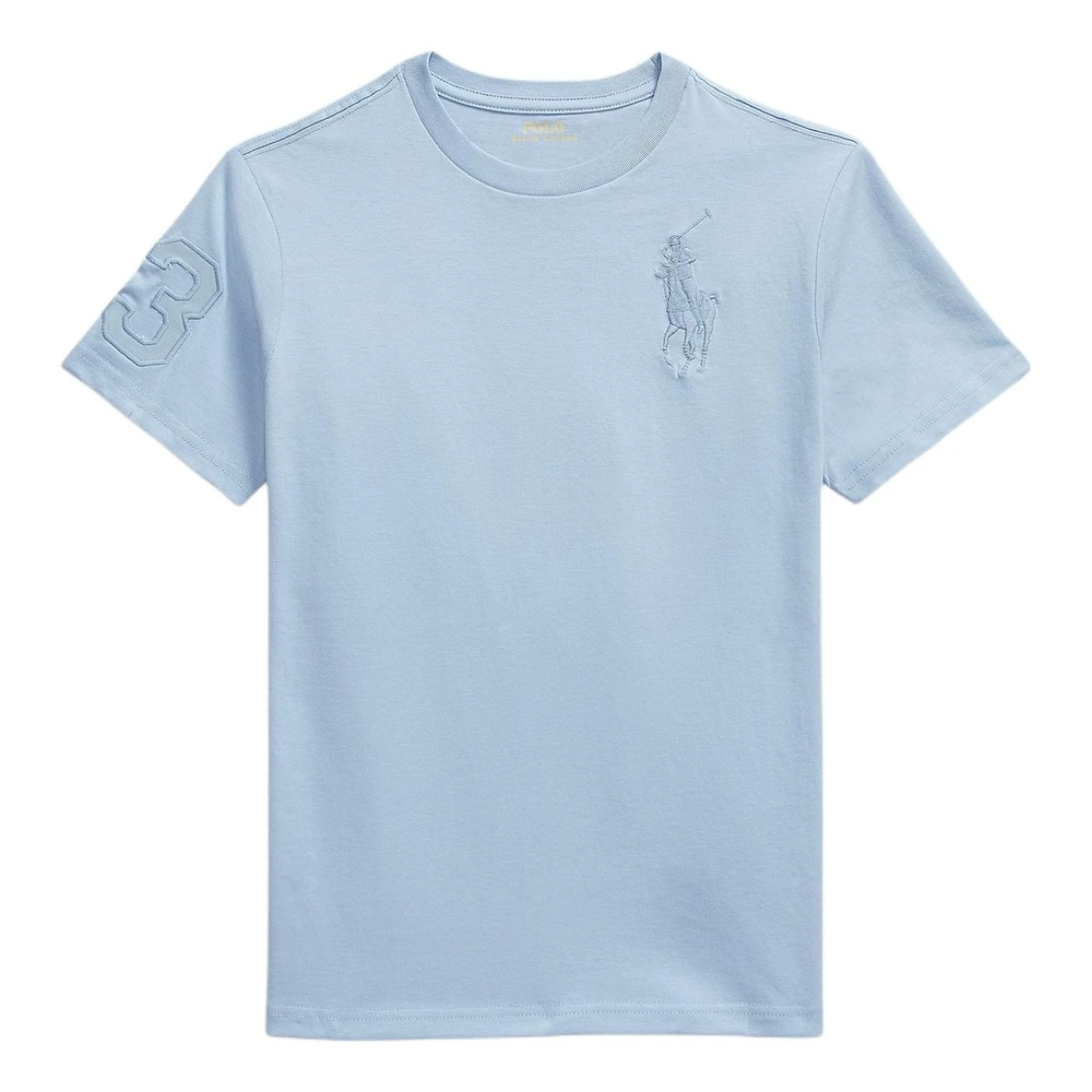 Футболка Polo Ralph Lauren Big Pony Manor Blue для подростков, Цвет: манор блю, Размер: XL | Китай.рф