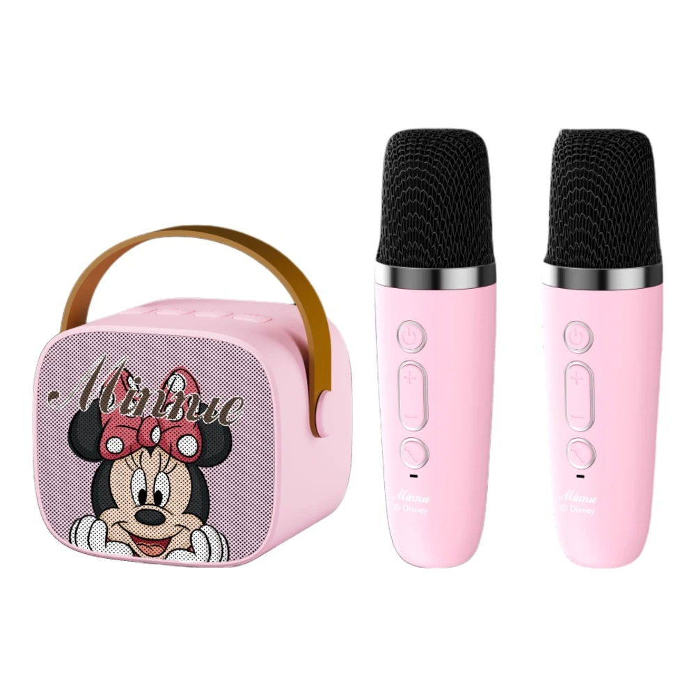Беспроводная колонка Disney с микрофоном K202, Цвет: Минни, версия с двумя микрофонами [объёмный звук + отключение оригинального звука одной кнопкой + длительное время работы] | Китай.рф