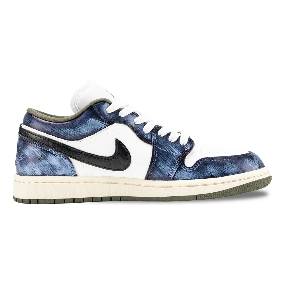 Баскетбольные кроссовки Jordan 1 винтажные из Китая, Цвет: бело-голубой (особый подарочный пакет), Размер: 35.5 | Китай.рф