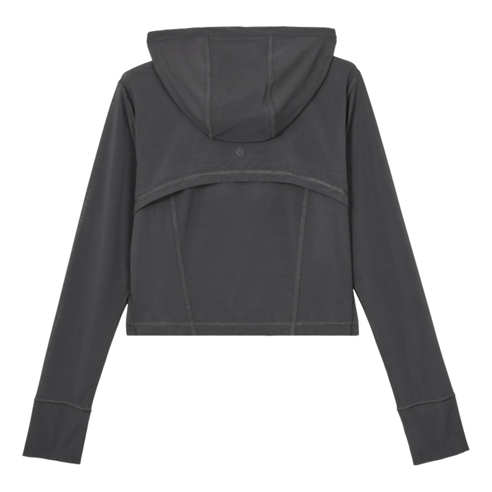 lululemon Короткая сетчатая куртка с капюшоном графитово-серая, Цвет: графитовый серый, Размер: S | Китай.рф