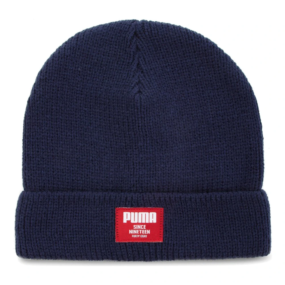 Шапка PUMA вязаная утепленная с защитой от ветра, унисекс, Цвет: темно-синий, Размер: OS | Китай.рф