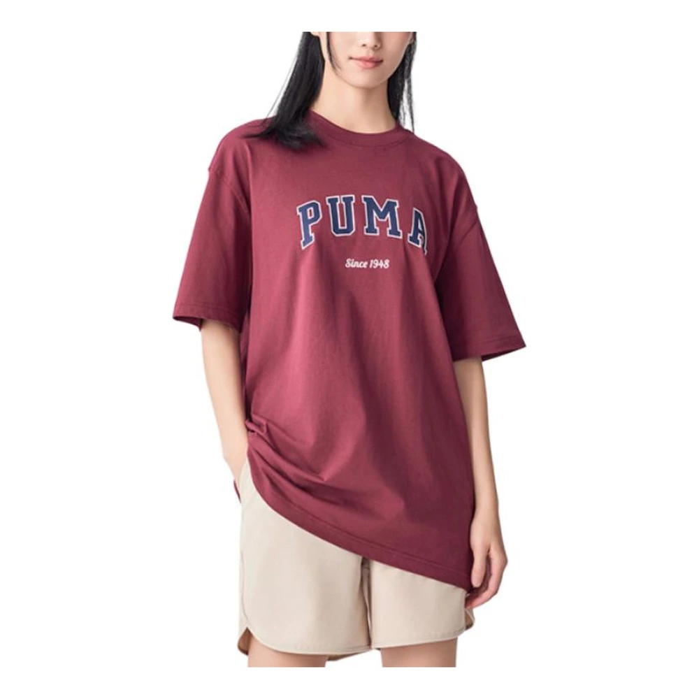 Футболка PUMA красная свободного кроя с логотипом, Цвет: красный, Размер: XS (165/88A) | Китай.рф
