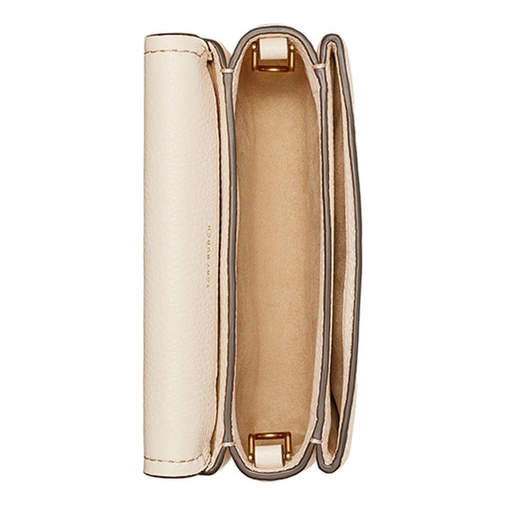 Клатч TORY BURCH женский мини из текстурированной кожи кремово-белого цвета, Характеристики: Базовая комплектация (сумка + пыльник) | Китай.рф