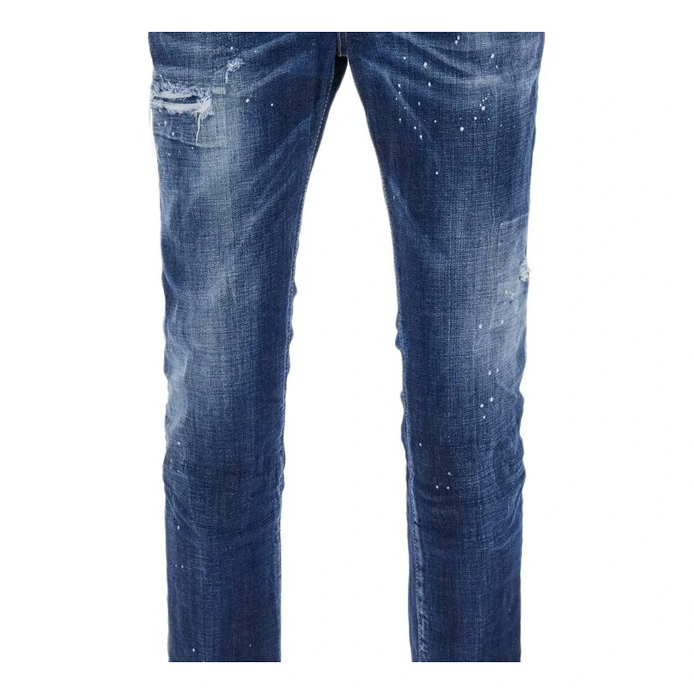 Джинсы Dsquared2 Dark Wash Slim Fit для мужчин синие, Цвет: синий, Размер: 52 | Китай.рф