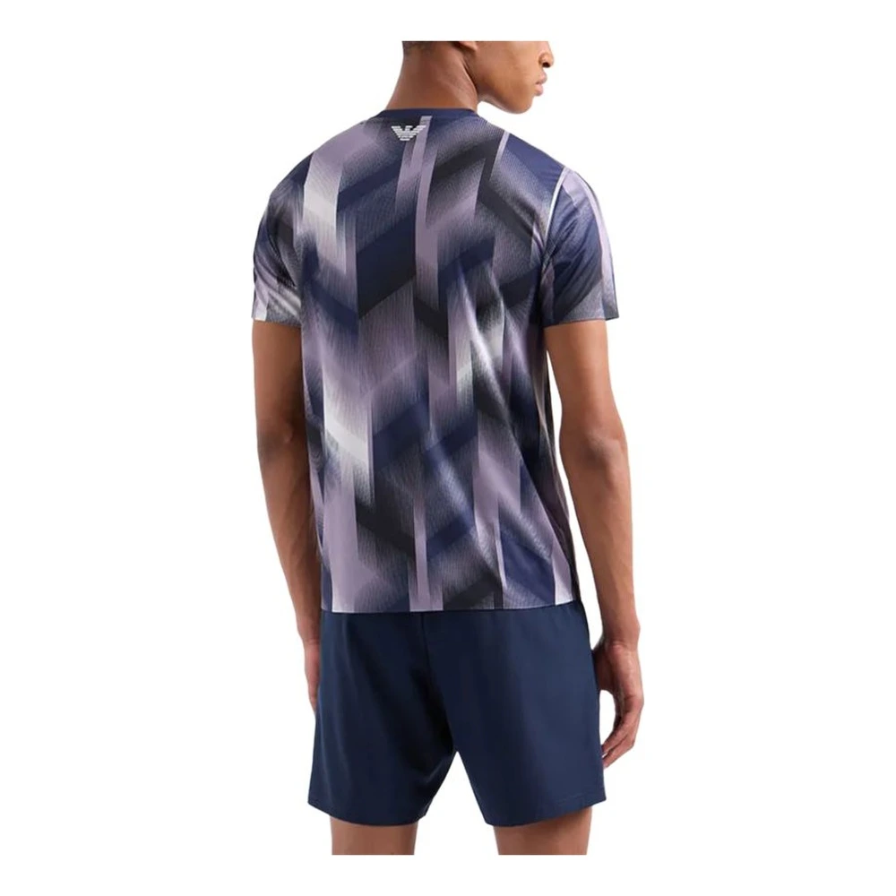 Футболка Emporio Armani EA7 с буквенным принтом, Цвет: сине-фиолетовый, Размер: XS | Китай.рф