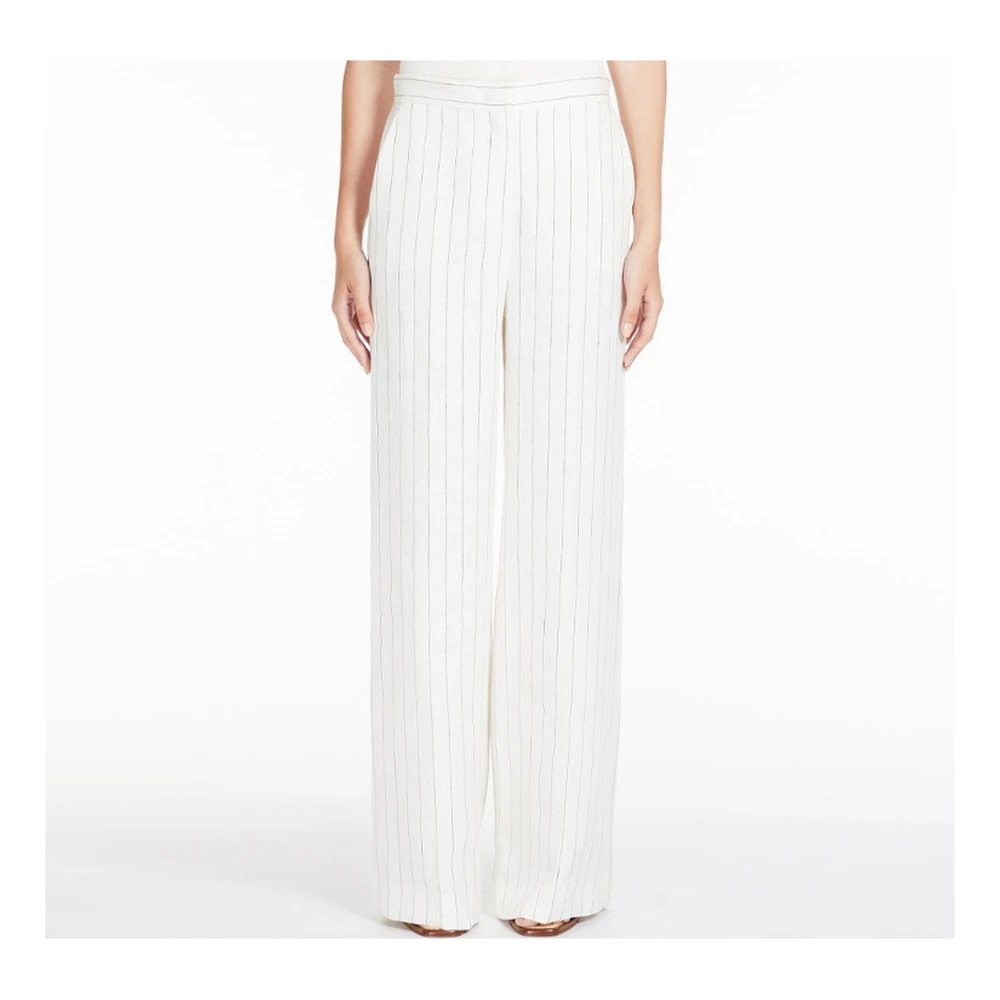 Casual брюки MaxMara женские белые с высокой посадкой, Цвет: Белый, Размер: 40 | Китай.рф