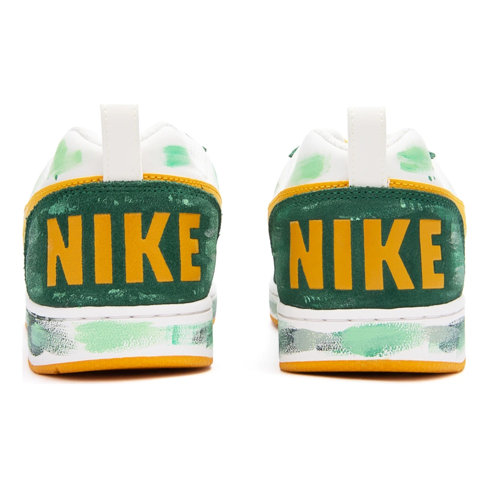 Кроссовки Nike Court Borough PRM мужские низкие бело-зелено-желтые, Цвет: Жёлто-зелёно-белый, Размер: 38.5 | Китай.рф