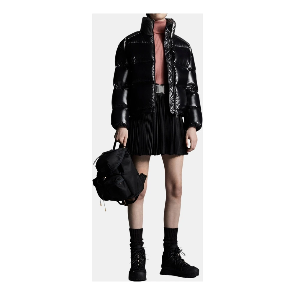Пуховик женский Moncler FW21 Cuscute с принтом черный, Цвет: черный, Размер: 0 | Китай.рф