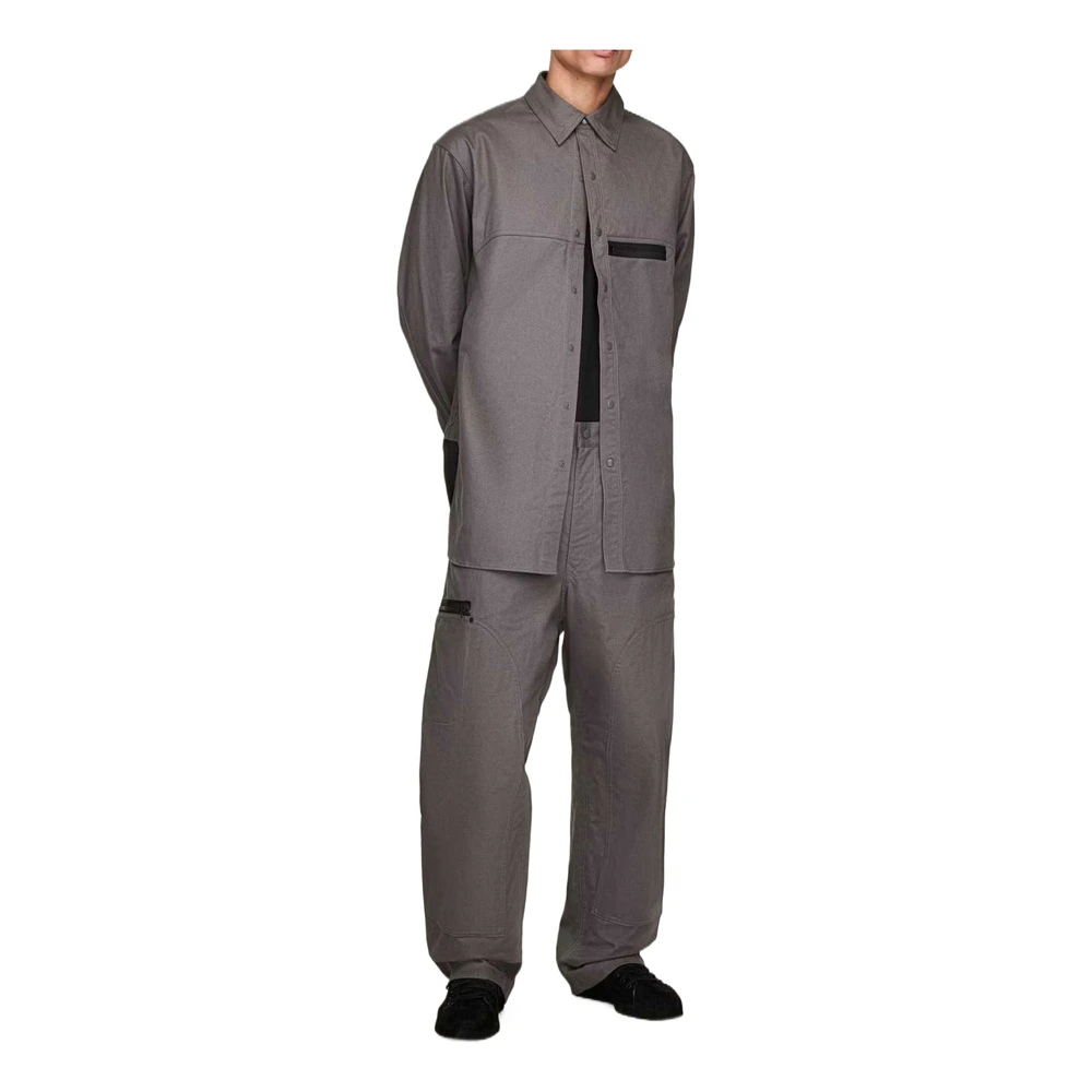 Рубашка Y-3 UT overshirt с отложным воротником из хлопка, Цвет: серый, Размер: S | Китай.рф