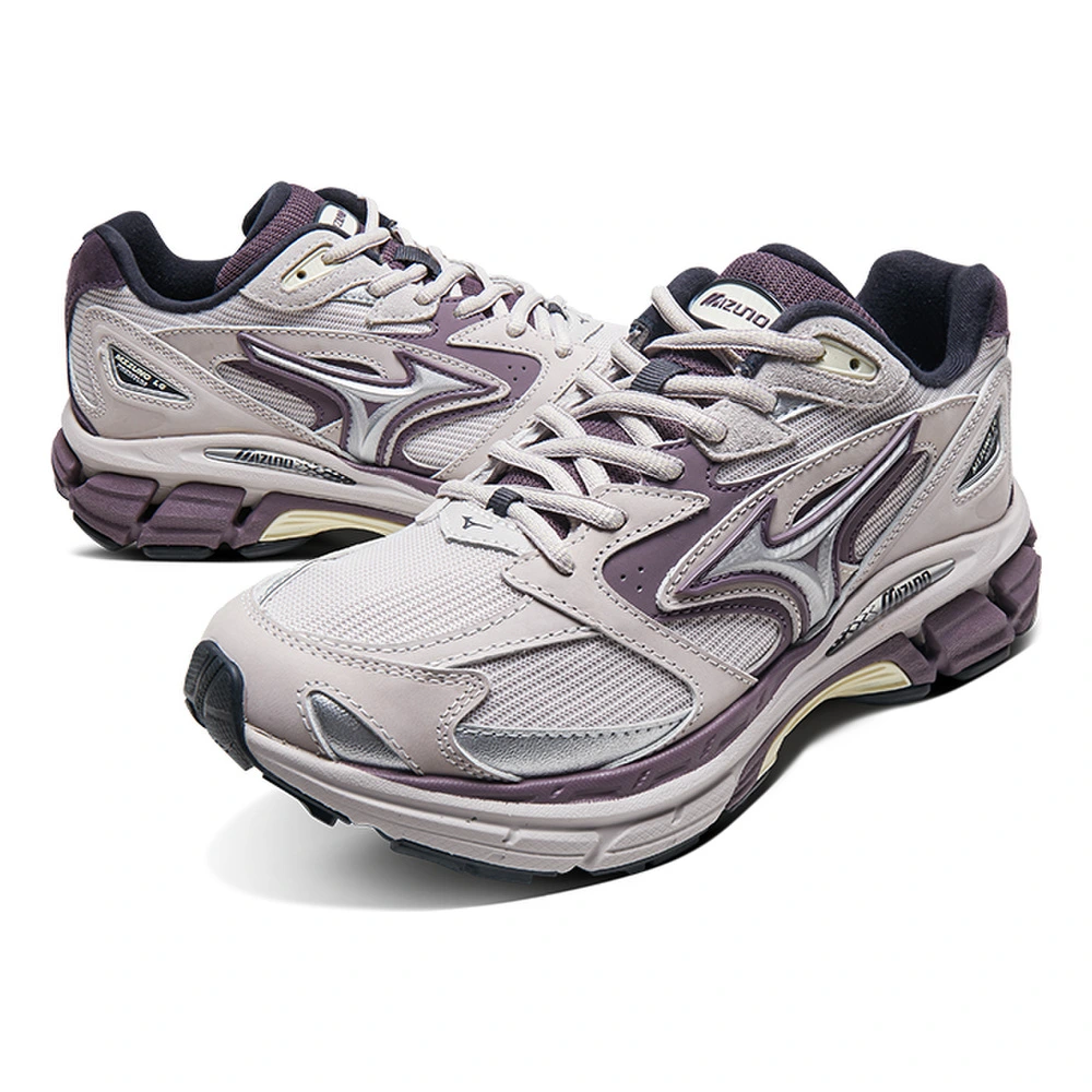 Кроссовки для бега Mizuno с амортизацией, низкие, светло-серые, Цвет: светло-серый фиолетовый, Размер: 37 | Китай.рф