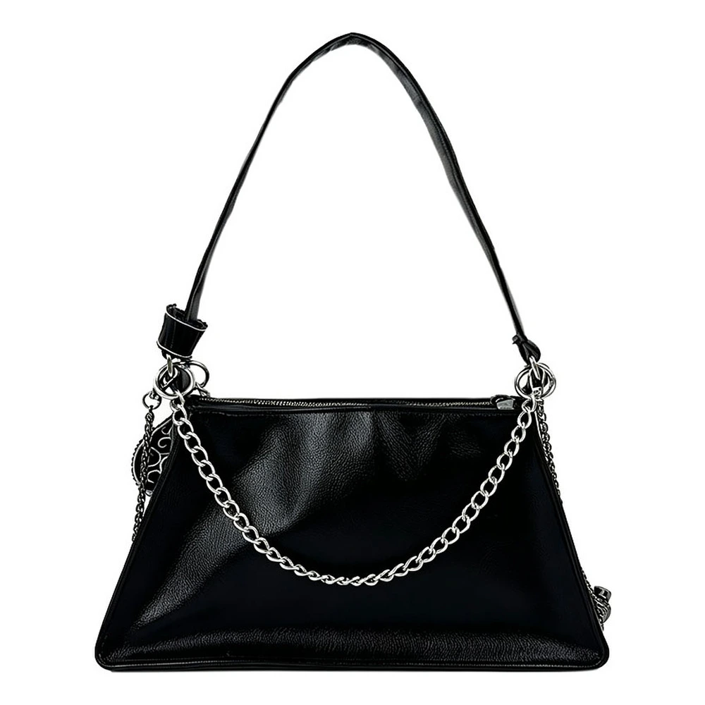 Сумка через плечо Adidas Originals Recycled Polyester Shoulder Bag Regular Women's Black, Цвет: серебряная цепь, чёрный блеск, Коробка: Нет подарочной коробки | Китай.рф