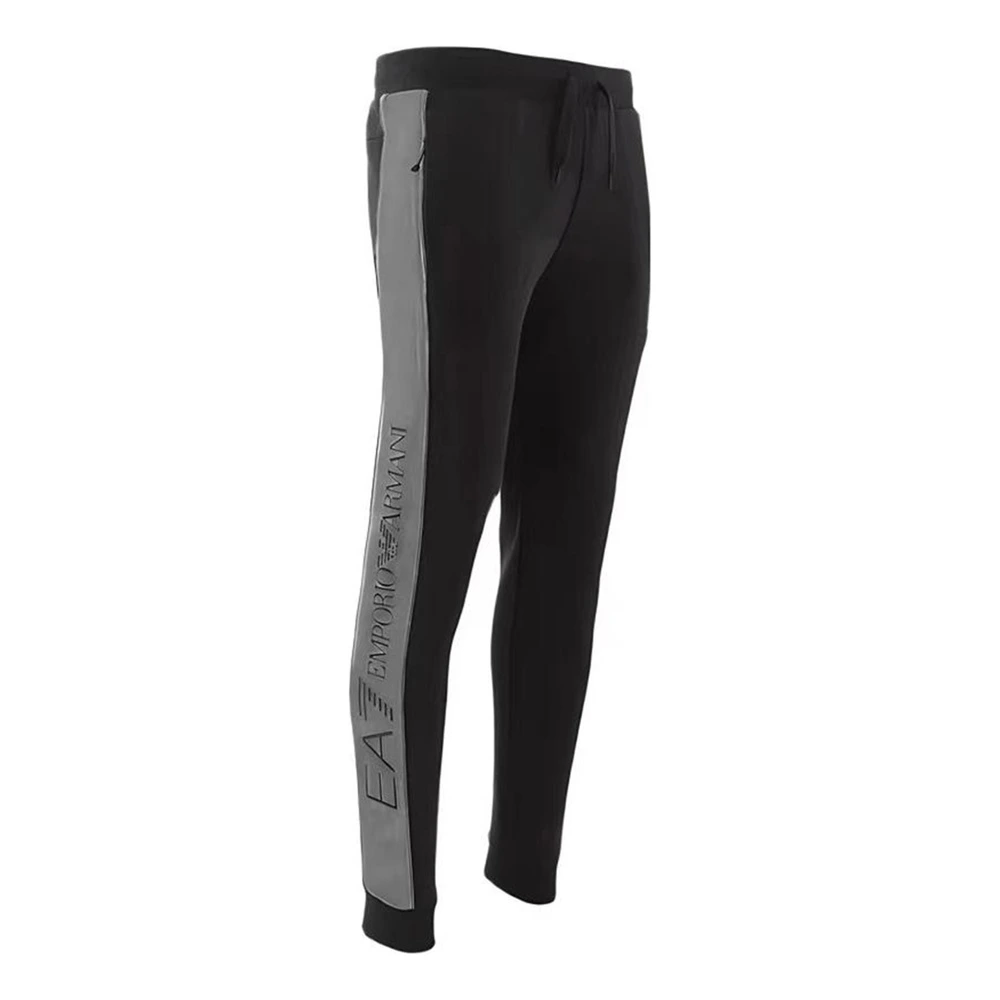 Брюки спортивные Emporio Armani EA7 с логотипом, мужские, черные, Цвет: черный, Размер: S, Коробка: Нет оригинального подарочного пакета, подарочной коробки | Китай.рф