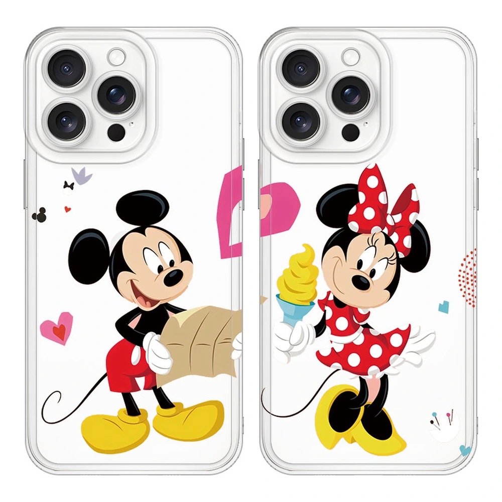 Чехол Disney Микки и Минни для iPhone 15, 14, 13, 12, 11 Pro Max, Цвет: 400076Y-прозрачный (левый рисунок), Применимая модель: iPhone15 | Китай.рф