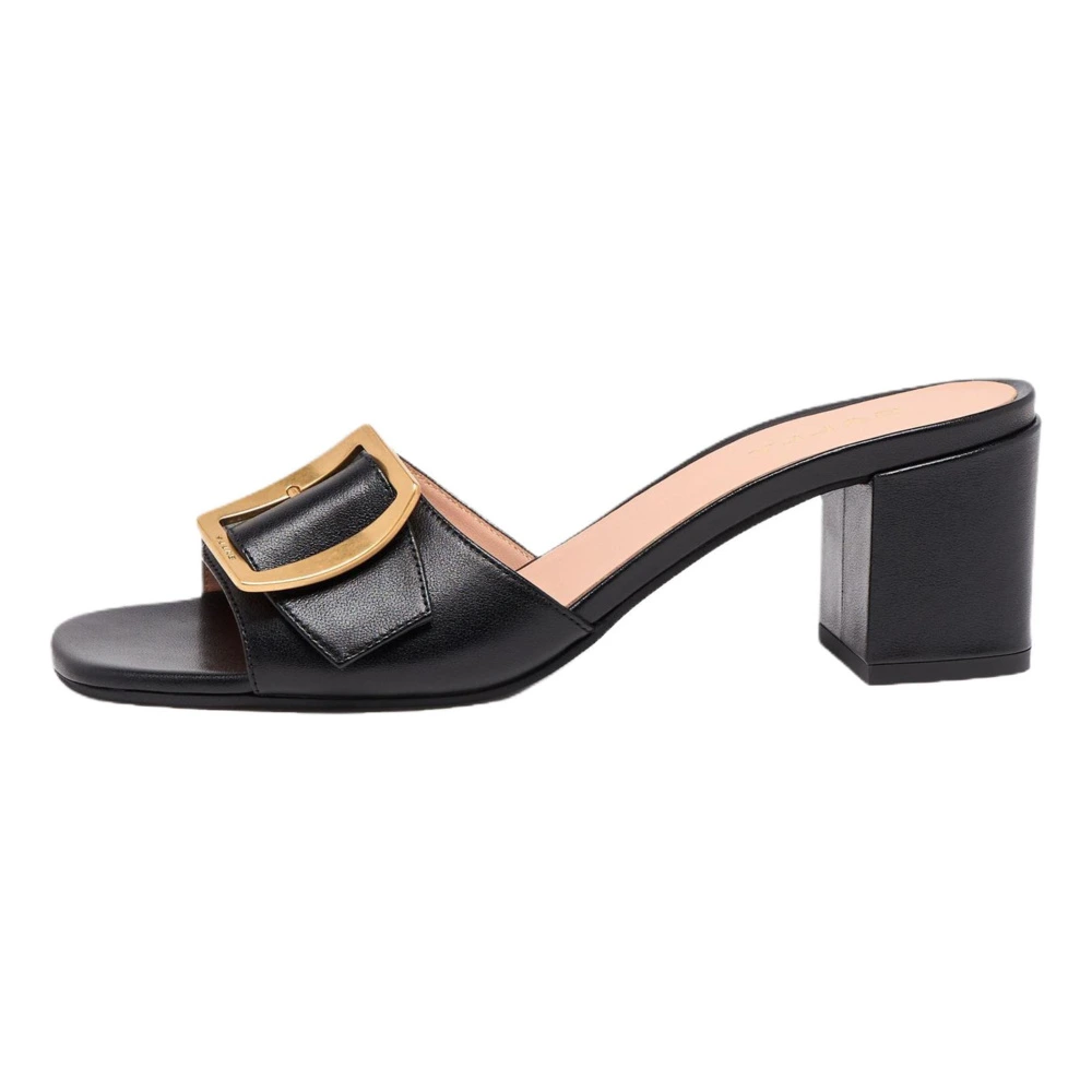 Шлепанцы BALLY Slide на каблуке 5,5 см, женские, чёрные, Цвет: черный, Размер: 35 | Китай.рф
