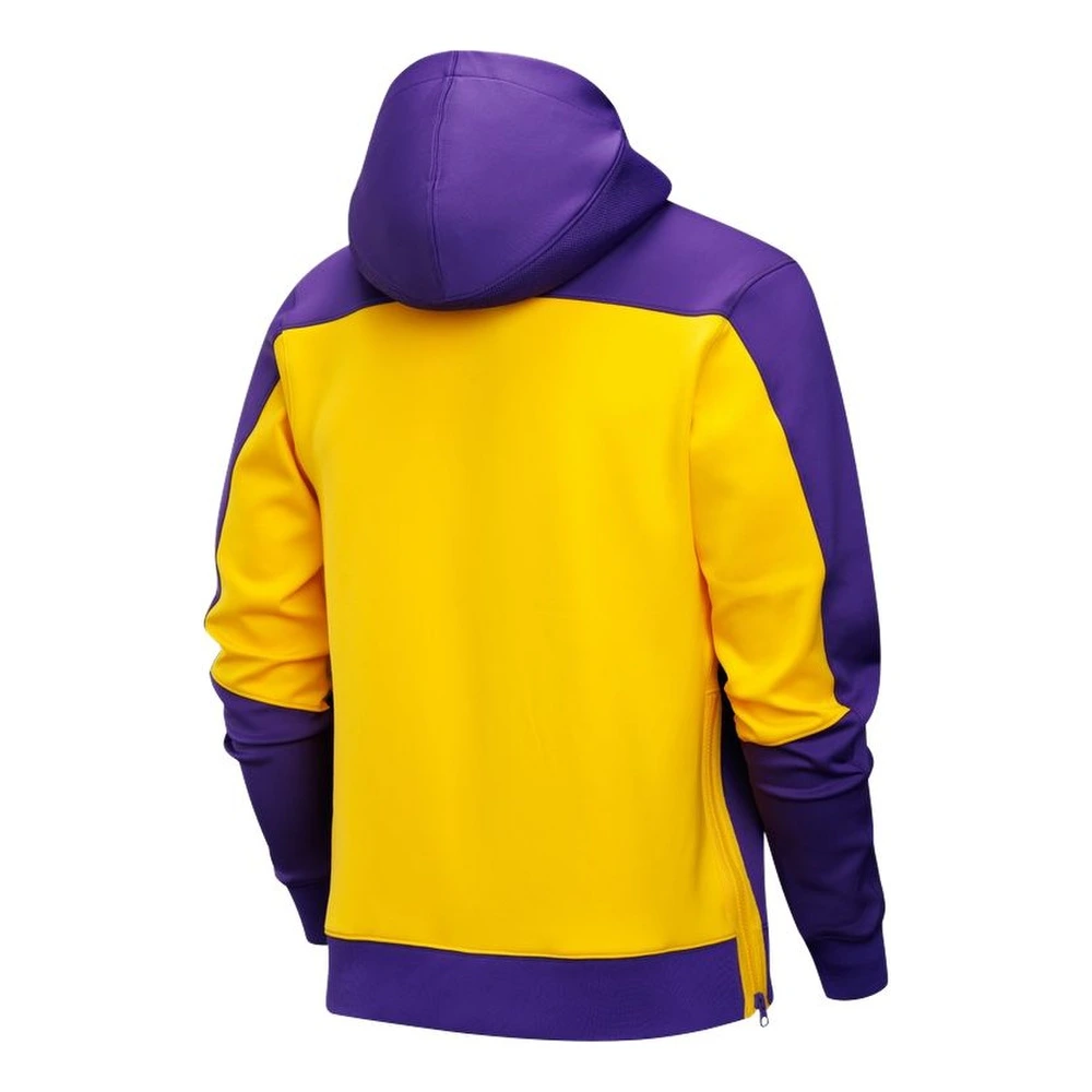 Куртка с капюшоном мужская Nike DRI-FIT NBA Los Angeles Lakers фиолетово-жёлтая, Цвет: фиолетово-жёлтый, Размер: S | Китай.рф