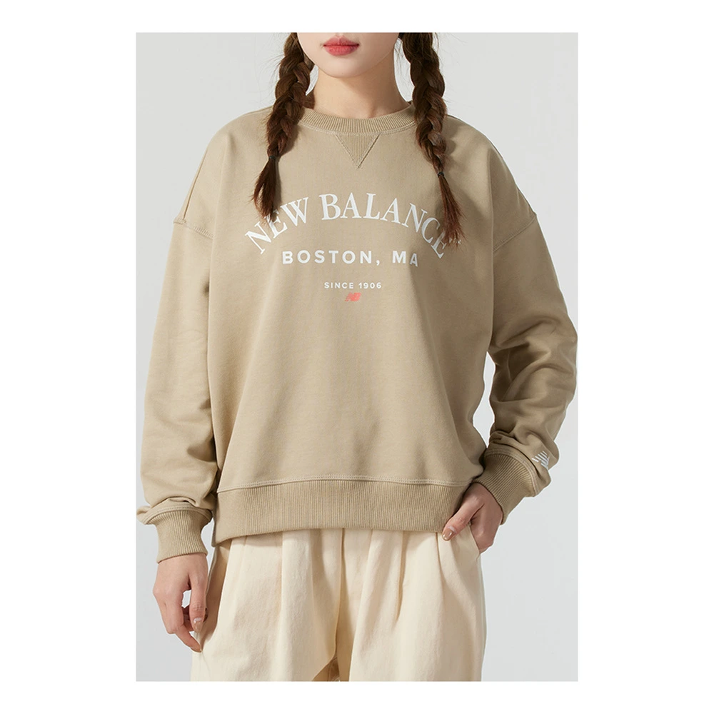 Свитшот New Balance с круглым вырезом и надписью хаки женский, Цвет: Хаки, Размер: 155/80A/S | Китай.рф