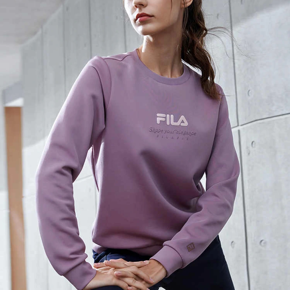 Свитшот FILA Athletics женский прямой спортивный глициниево-фиолетовый, Цвет: Сиреневый, Размер: S | Китай.рф