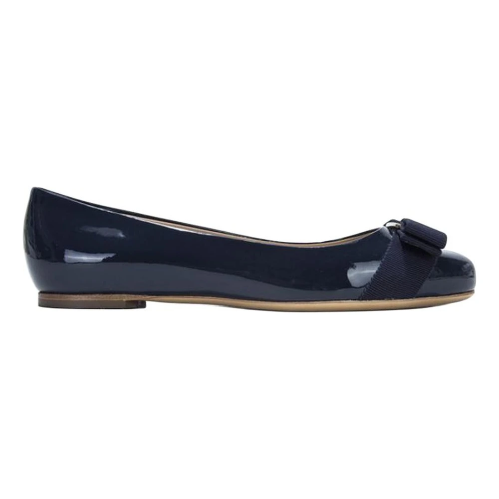 Балетки женские темно-синие FERRAGAMO Varina, Издание: Нет оригинальной коробки для обуви, Размер: 36 | Китай.рф