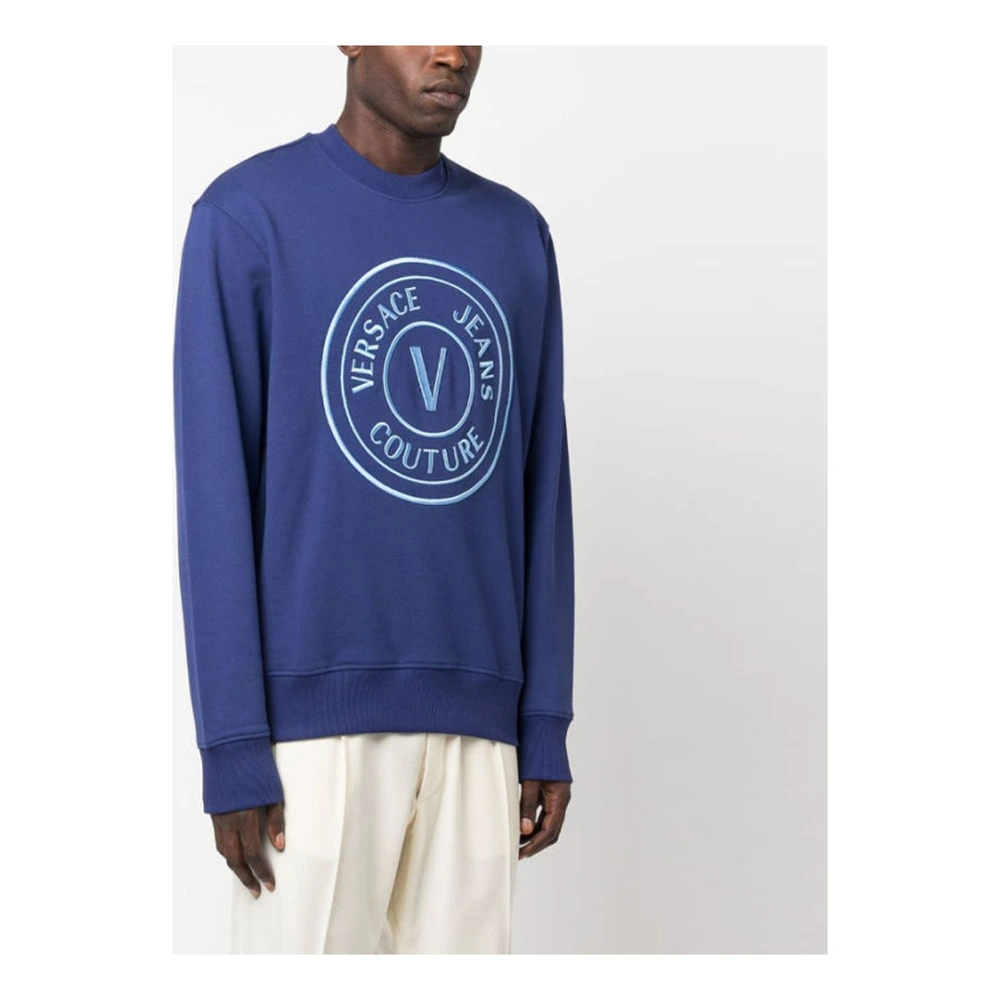 Свитшот VERSACE JEANS COUTURE FW23 мужской с принтом логотипа, Цвет: синий, Размер: XL | Китай.рф