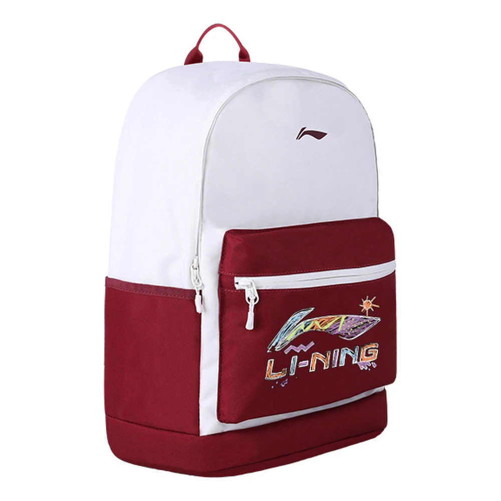 Рюкзак Li Ning большой унисекс бело-красный с росписью солнца, Цвет: белый-красный с росписью солнца | Китай.рф