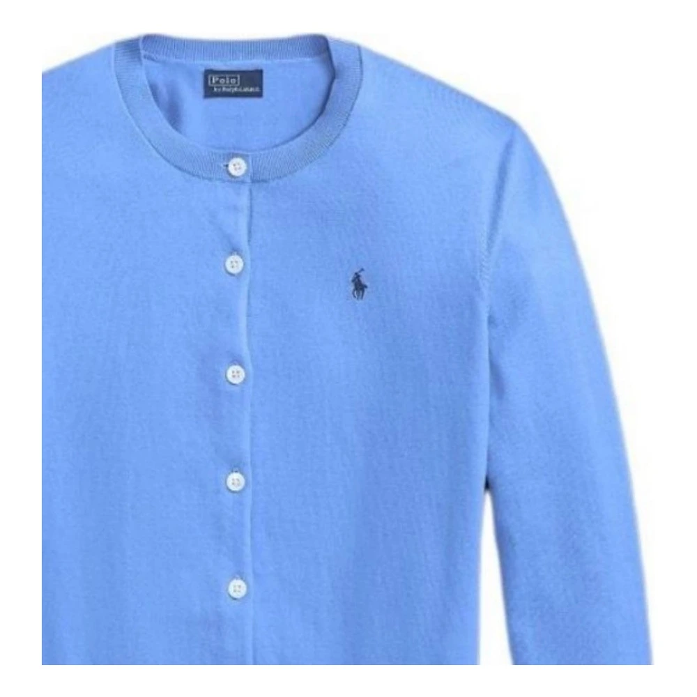 Женский вязаный кардиган Polo Ralph Lauren синий с круглым вырезом, Цвет: синий, Размер: S | Китай.рф