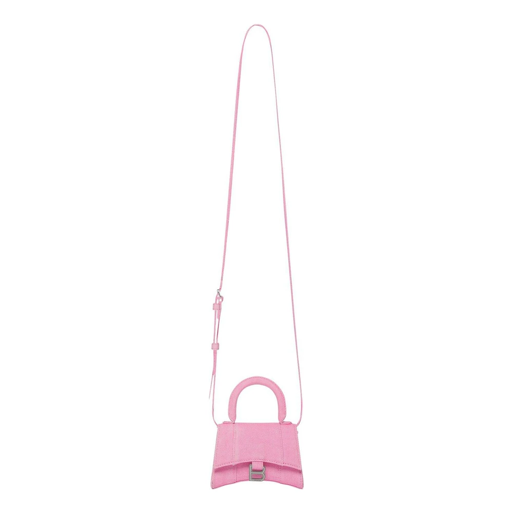 Сумка Balenciaga Hourglass из денима с эффектом стирки мини женская розовая, Характеристики: Базовая комплектация (сумка + пыльник) | Китай.рф