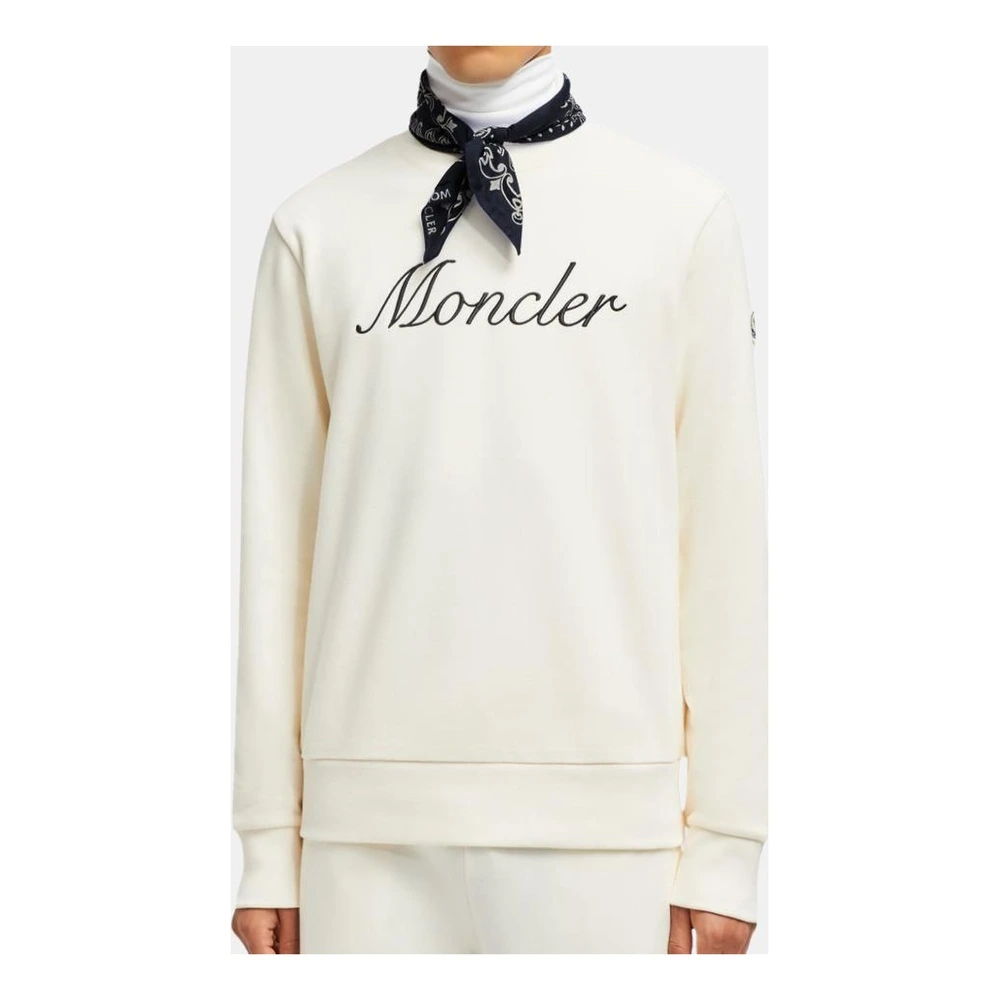 Толстовка Moncler с логотипом на груди, круглый вырез, мужская, бежевая, Цвет: бежевый, Размер: M | Китай.рф