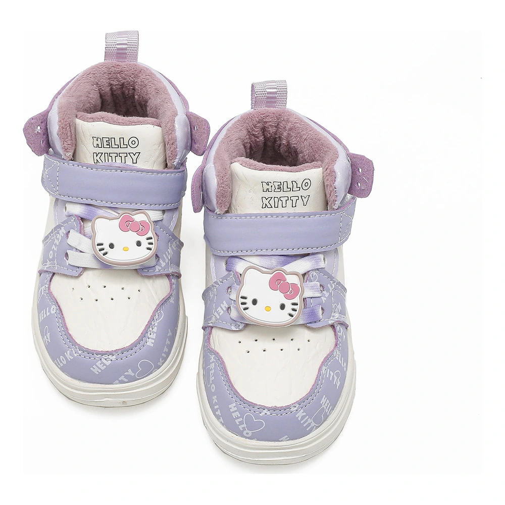 Детские кожаные ботинки Hello Kitty x Sanrio для детей 3–7 лет, Размер: 22, Цвет: светло-фиолетовый | Китай.рф