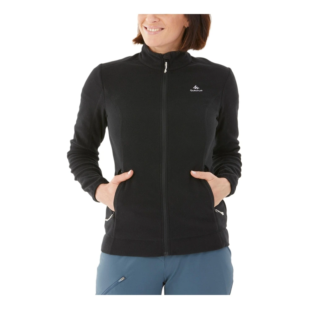Флисовая кофта женская Decathlon QUECHUA MH100 чёрная, Цвет: черный, Размер: XS | Китай.рф