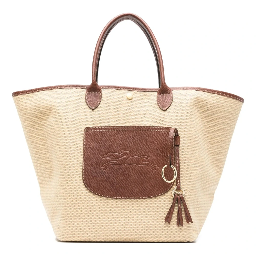 Сумка-тоут Longchamp Le Pliage Collection, большая, плетёная, бежевая, Упаковка: базовый комплект | Китай.рф
