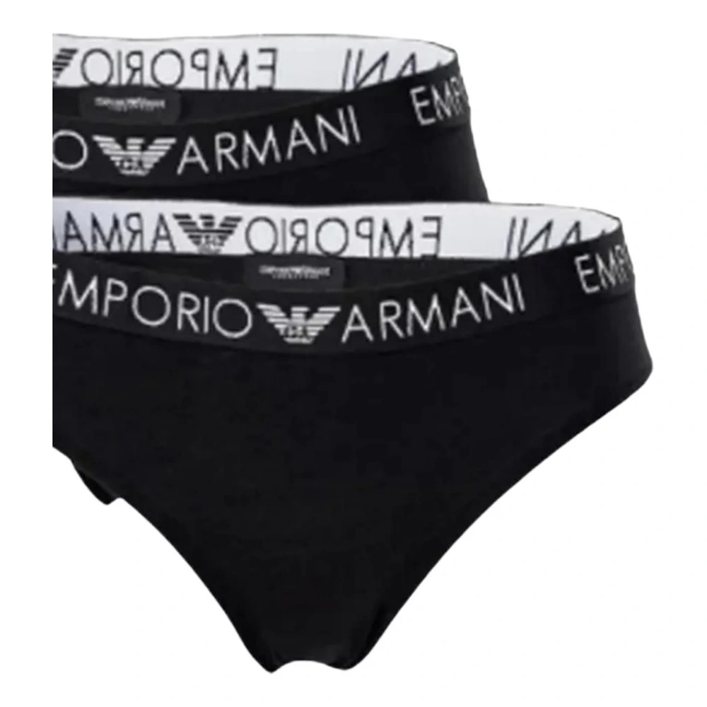 Трусы женские Emporio Armani с логотипом, 2 штуки, Размер: XS, Цвет: черный | Китай.рф
