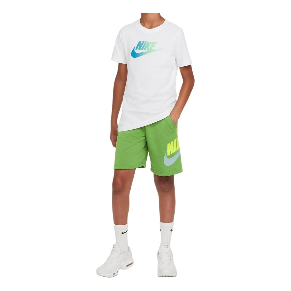 Футболка Nike с крупным логотипом, круглый вырез, короткий рукав, детская, Цвет: Белый, Размер: M | Китай.рф