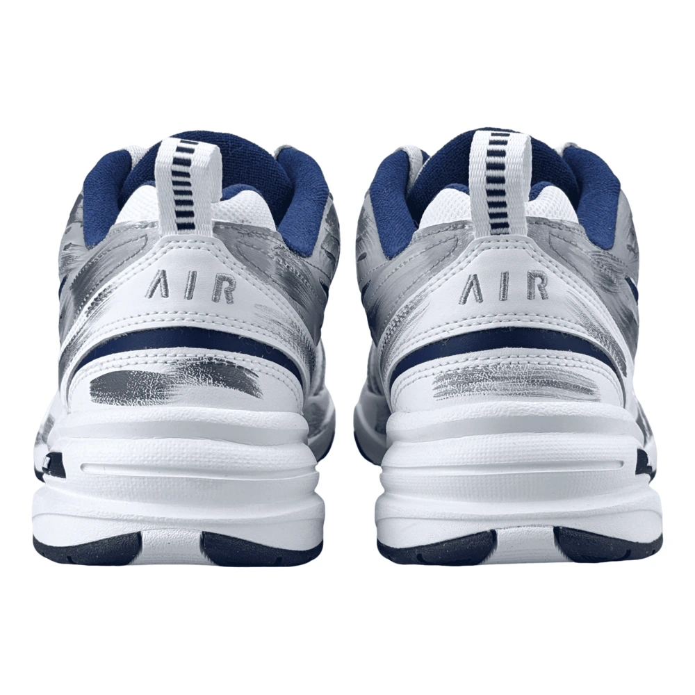 Кроссовки Nike Air Monarch 4 кастомизированные серо-белые унисекс, Цвет: серый, Размер: 35.5 | Китай.рф