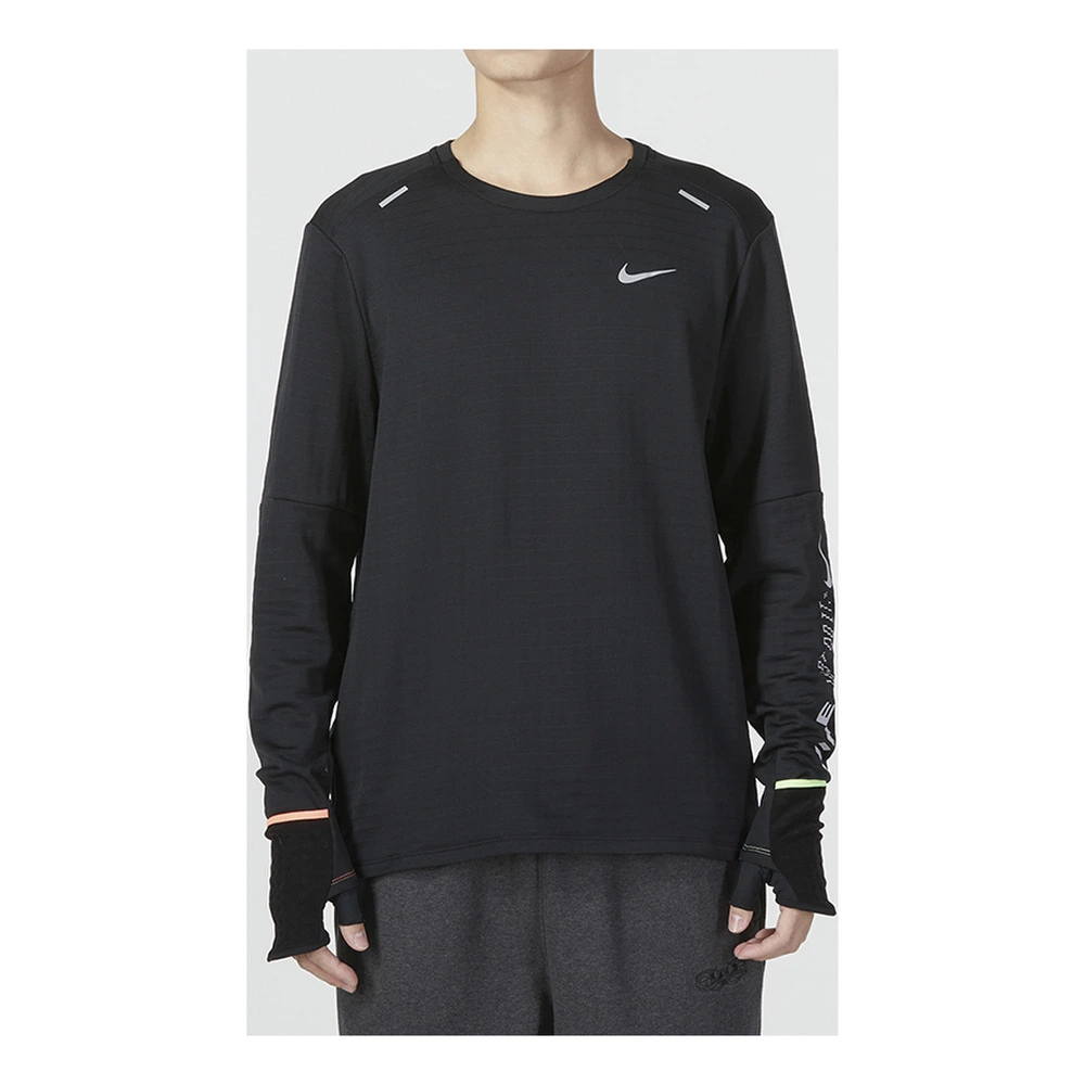 Длинный рукав Nike для бега, мужской, черный, Цвет: черный, Размер: S | Китай.рф