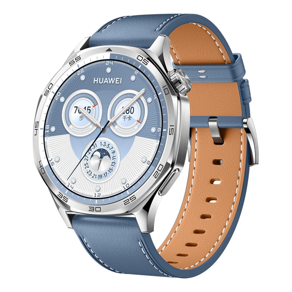 Ремешок SEWOBYE из натуральной кожи для Huawei Watch GT7/6/watch5, Цвет ремешка: Топазовый синий [съёмный], Размер ремешка: Для Huawei GT7 Pro (46 мм), в подарок защитная плёнка | Китай.рф