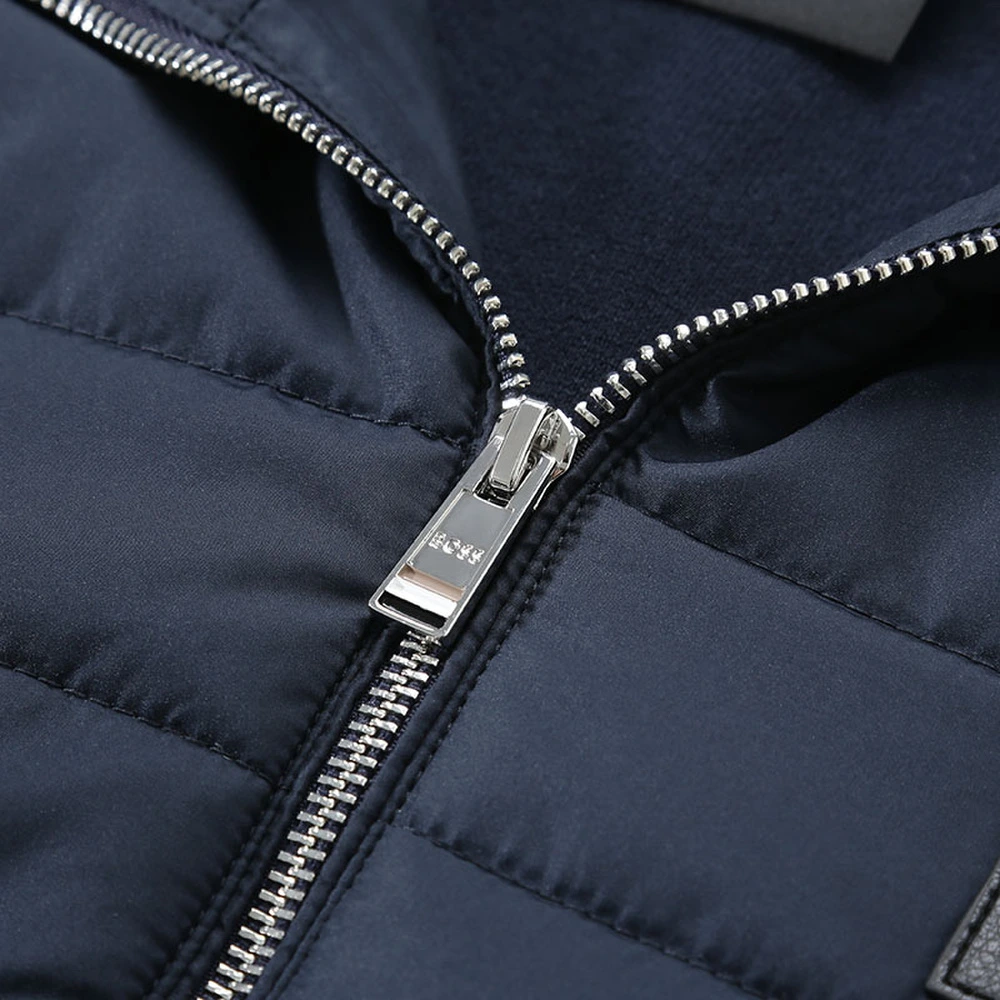 Куртка Hugo Boss SS24 мужская повседневная с логотипом и молнией тёмно-синяя, Цвет: темно-синий, Размер: S | Китай.рф