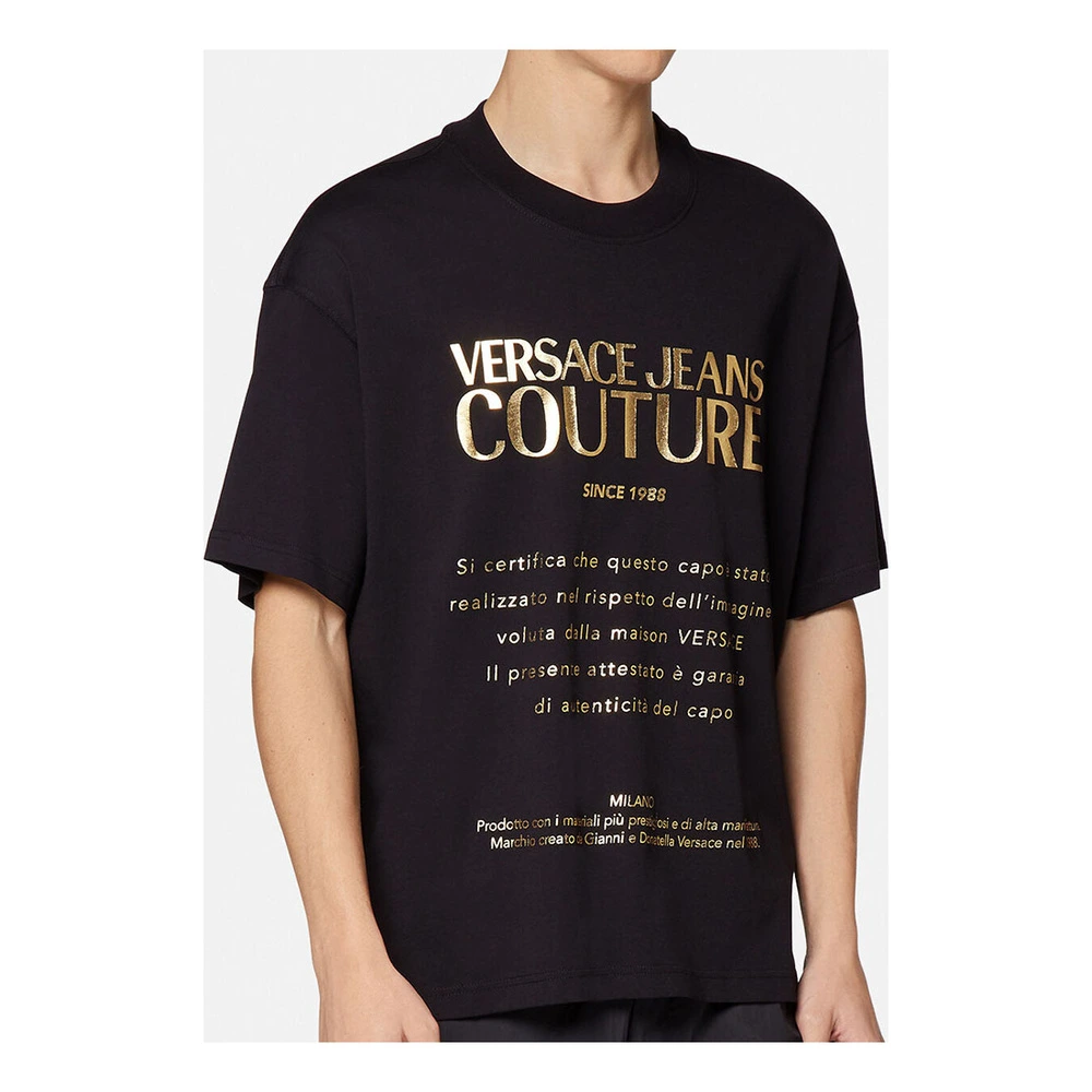 Футболка VERSACE JEANS COUTURE с принтом мужская черная, Цвет: черный, Размер: M | Китай.рф