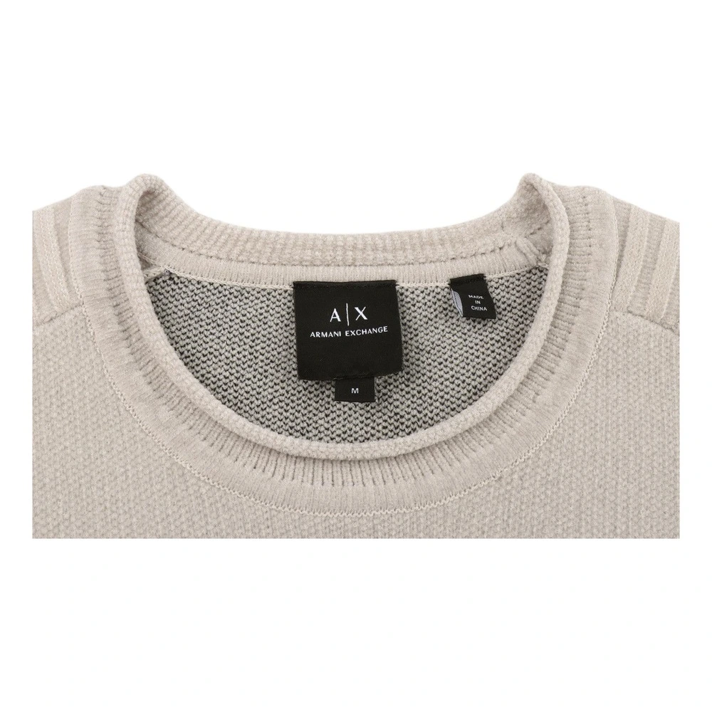 Мужской трикотажный свитер ARMANI EXCHANGE с круглым вырезом, светло-коричневый, Цвет: светло-коричневый, Размер: L | Китай.рф