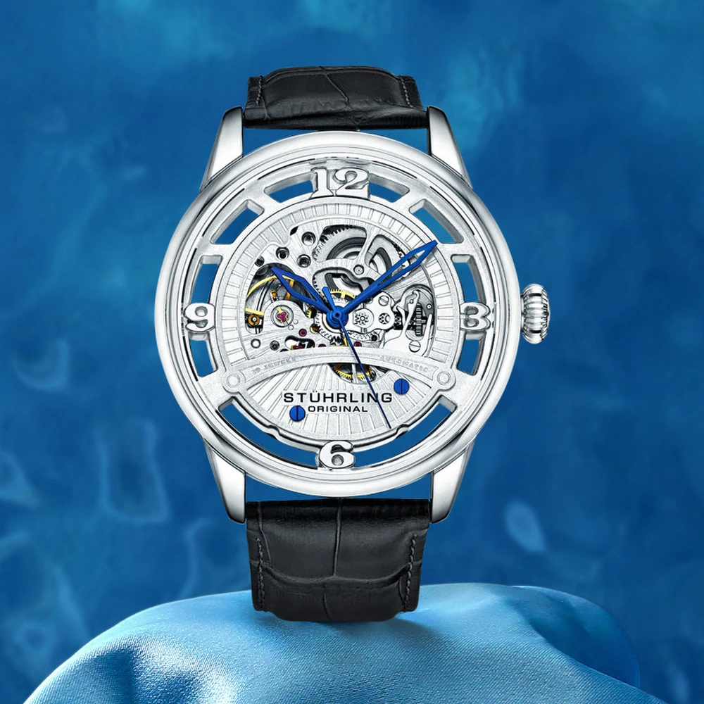 Мужские наручные часы Stuhrling 3974.1 с большим циферблатом, Модель: 3974 серебристый | Китай.рф