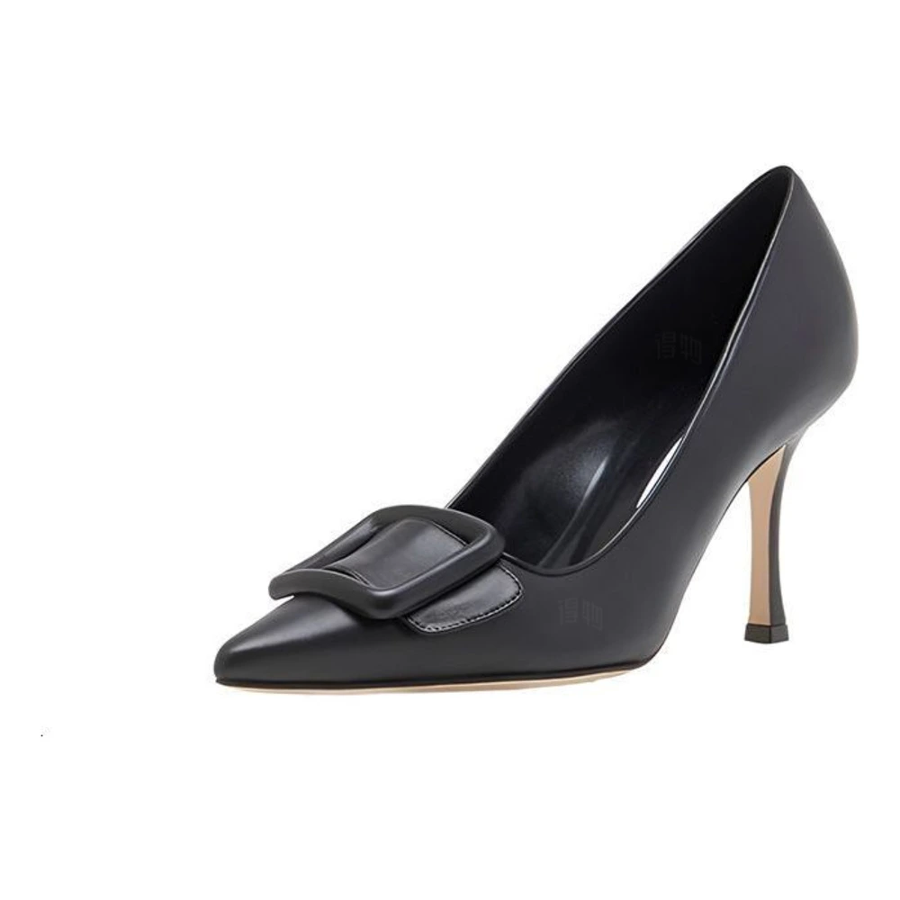 Туфли-лодочки Manolo Blahnik из наппы, женские, чёрные, Размер: 35, Издание: С оригинальной коробкой для обуви | Китай.рф