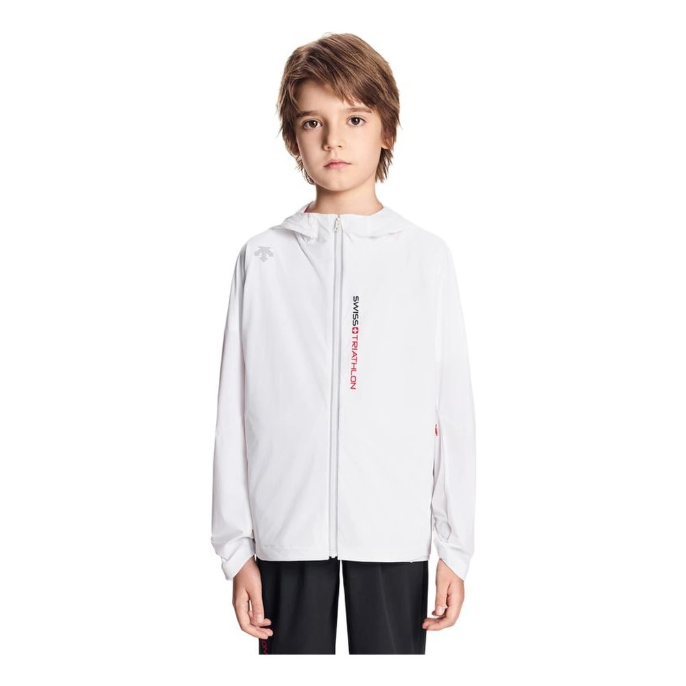 Детская куртка Descente с капюшоном тонкая, Цвет: WT-Bright White Tpg, Размер: 130 | Китай.рф
