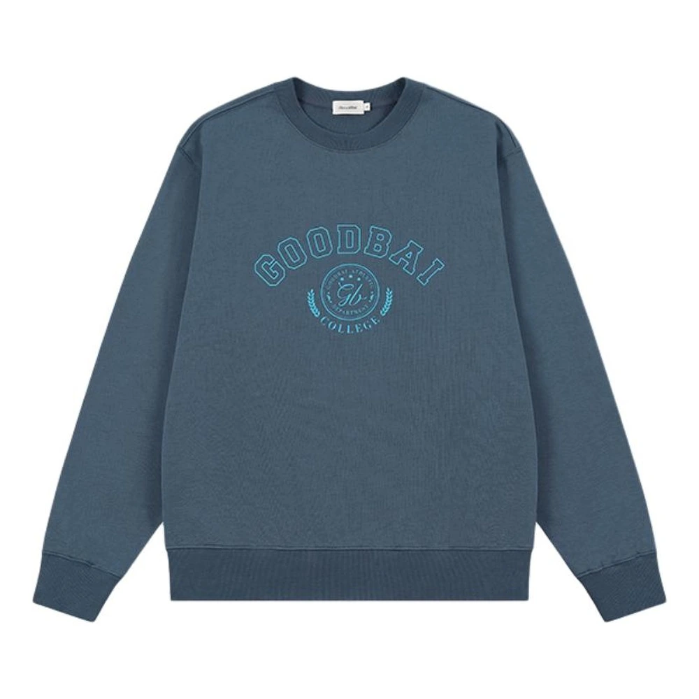 Толстовка GOOD BAI FW24 унисекс с логотипом и принтом, Цвет: темно-синий, Размер: XS | Китай.рф