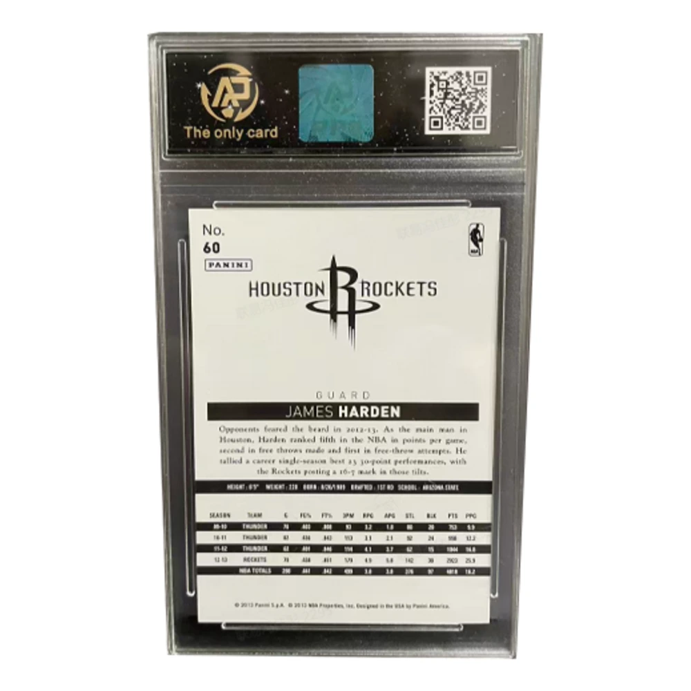 Коллекционная карточка PANINI International Rocket Джеймс Харден 2013 автограф золотой ручкой, Уровень оценки: 9 карат, Рейтинговое агентство: AP | Китай.рф
