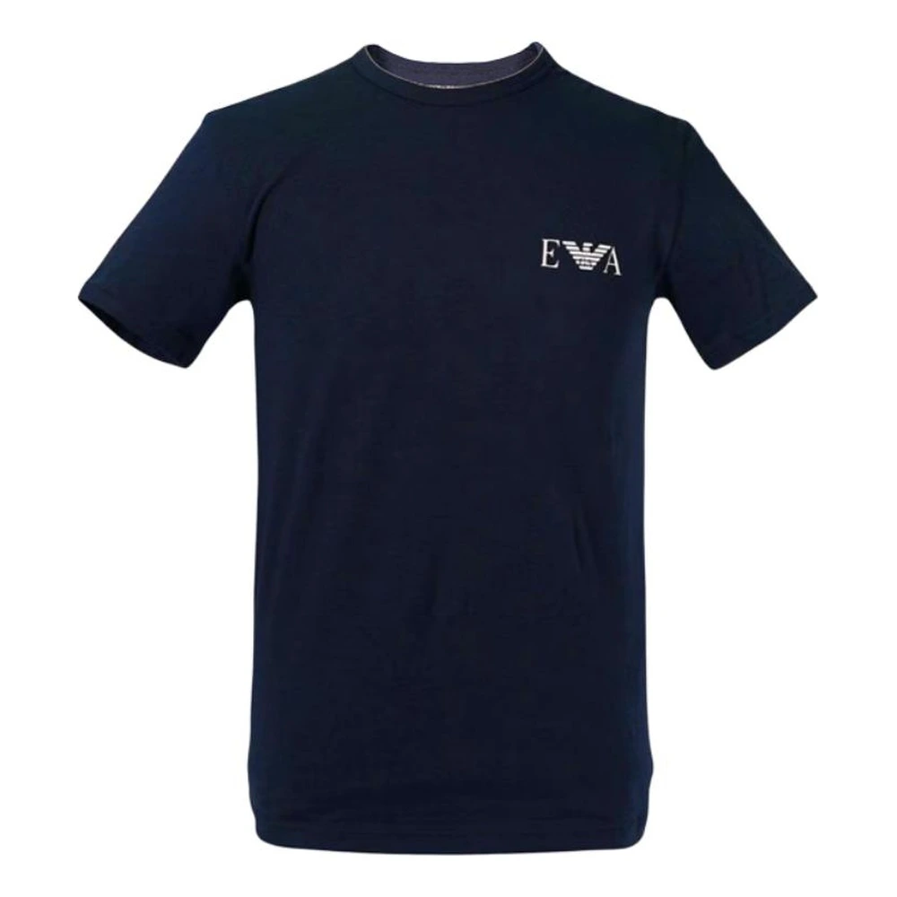 Футболки Emporio Armani 2 штуки в упаковке с монограммой, Цвет: Комплект из 2 шт. (синий + белый), Размер: S | Китай.рф