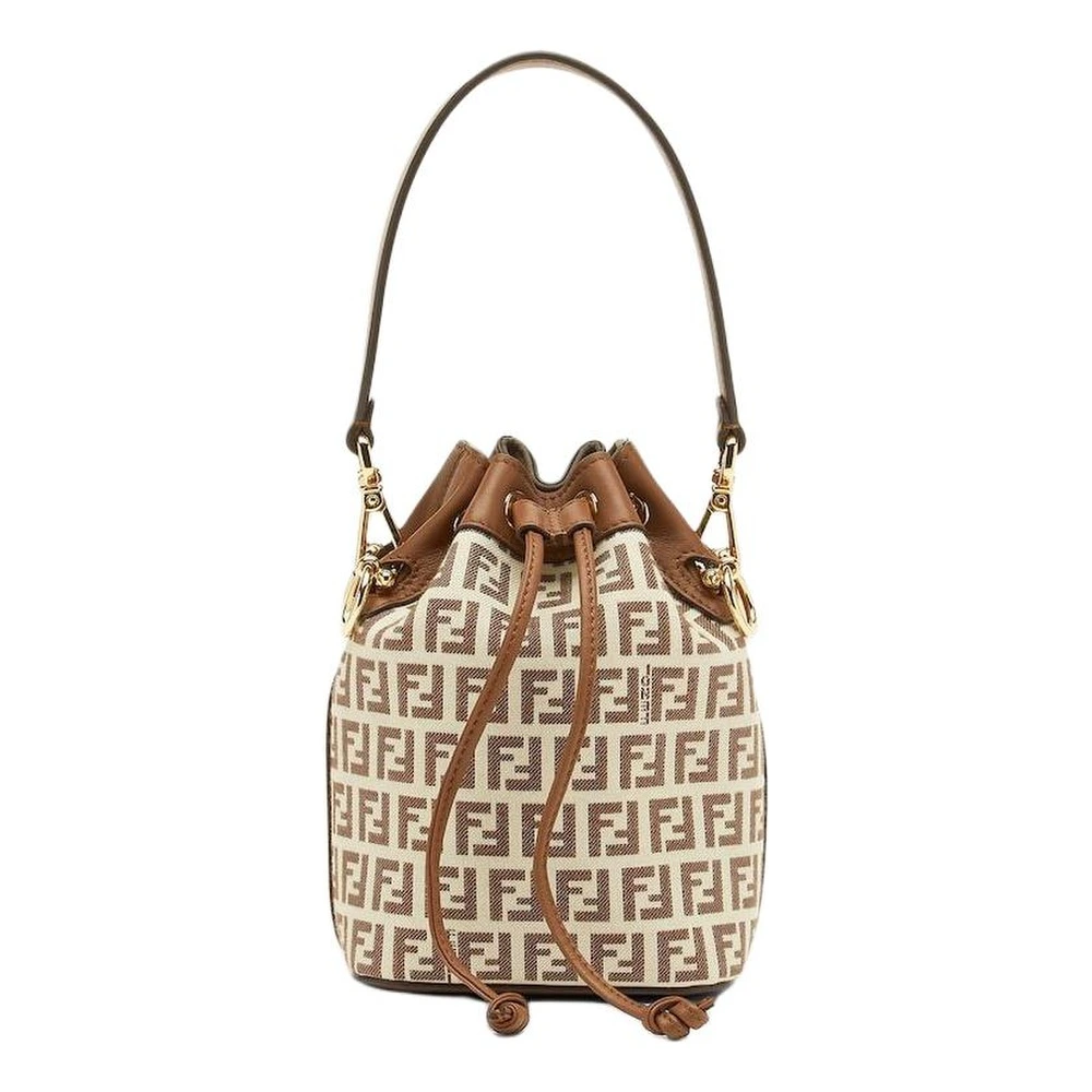 Сумка FENDI Mon Tresor из хлопка женская мини коричневая, Упаковка: Базовая комплектация (сумка + пыльник) | Китай.рф