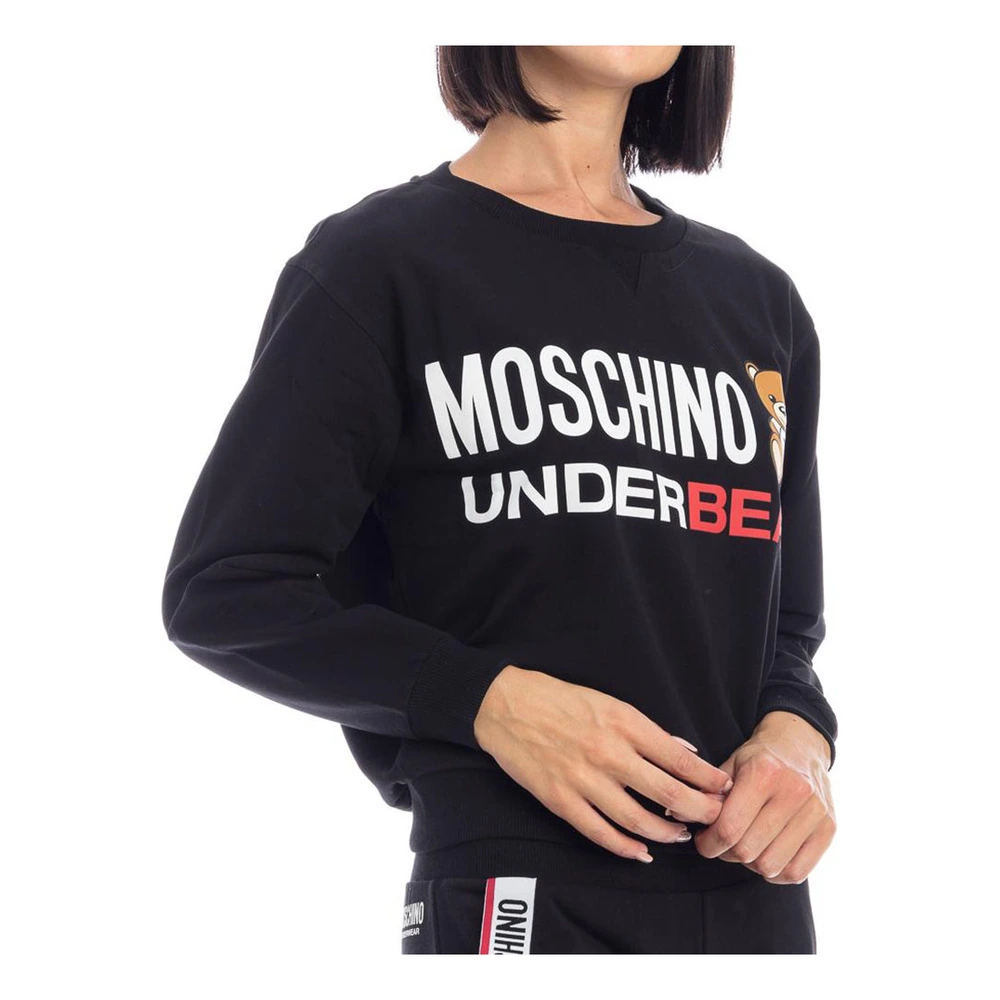 Свитшот MOSCHINO женский черный с микро-принтом, Цвет: черный, Размер: M | Китай.рф