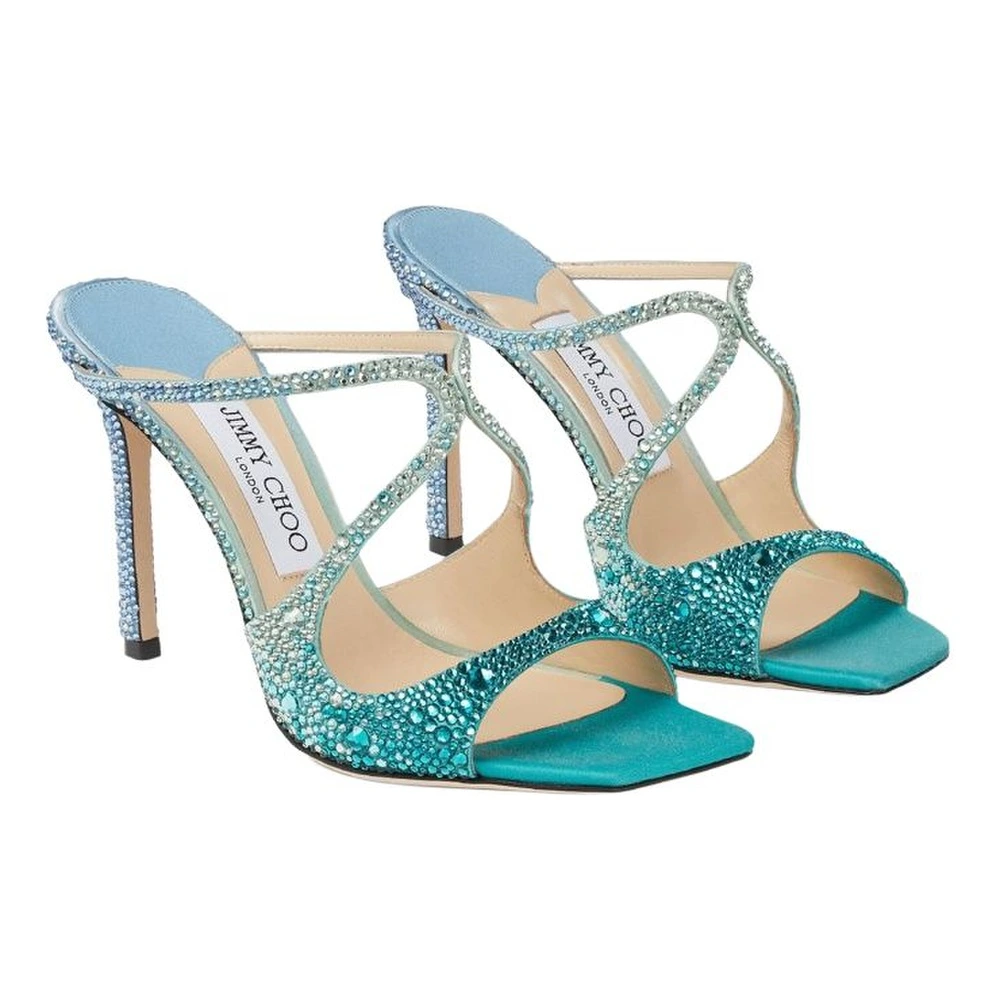 Шлепанцы Jimmy Choo Anise женские синие, Издание: С оригинальной коробкой для обуви, Размер: 36.5 | Китай.рф