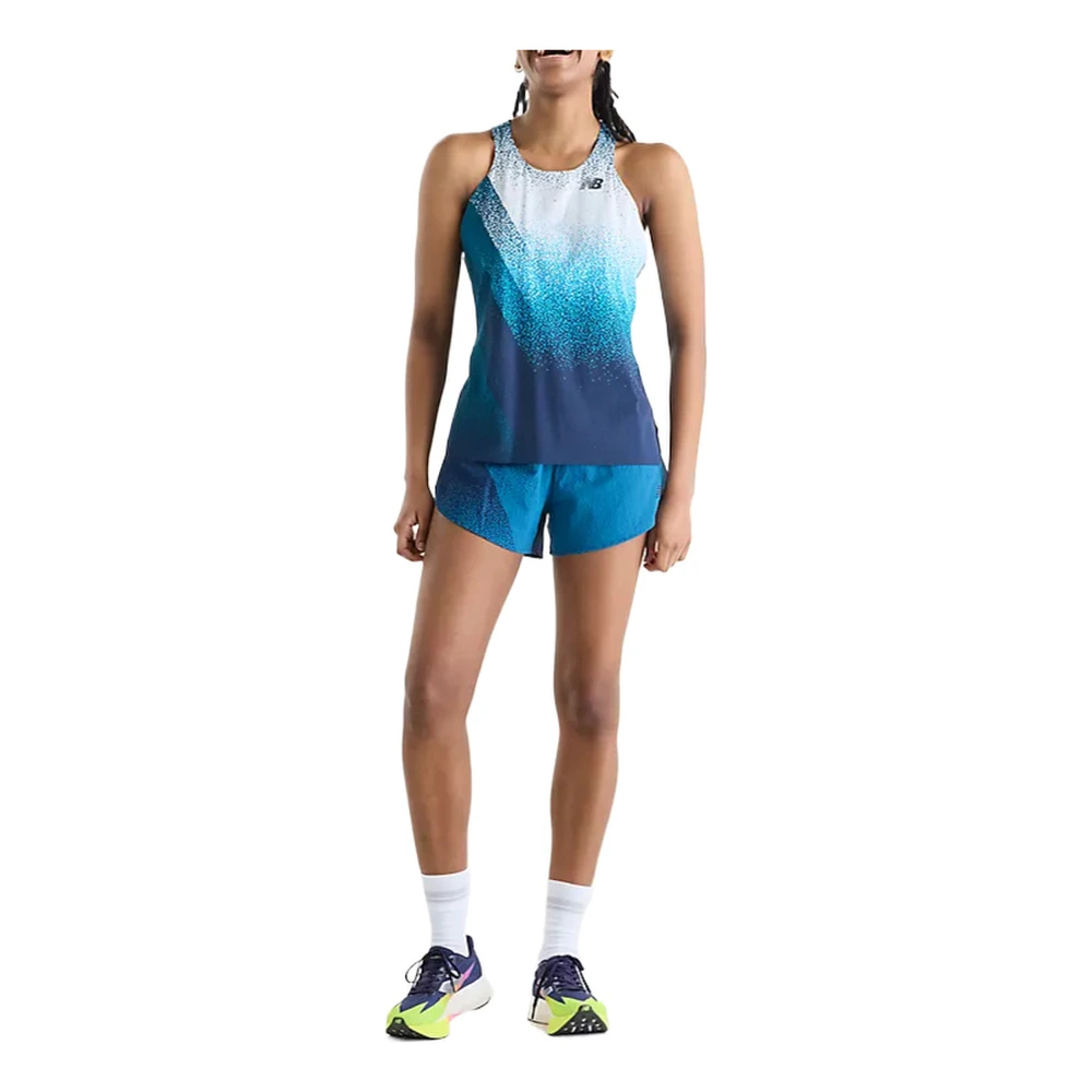 Спортивные шорты New Balance NBRC для бега, женские, на шнурке, Размер: M, Цвет: синий | Китай.рф